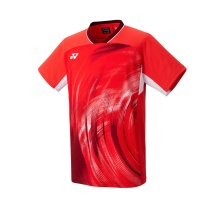 Yonex Badminton-Tshirt Crew Neck Tournament (offizielles Shirt der Nationalmannschaft) 2024 rot Herren